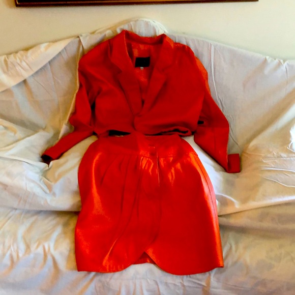 Vintage 1980s leather jacket and skirt - Picture 1 of 1